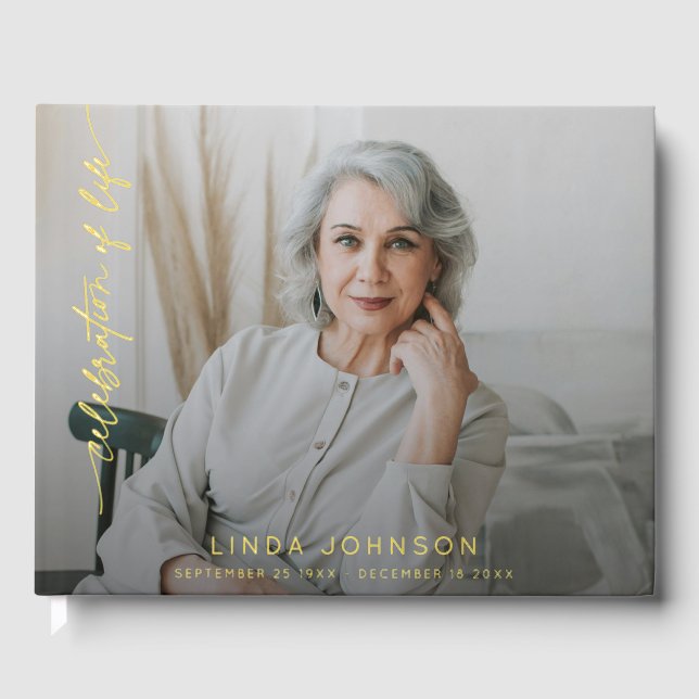 Beerdigung des Fotos Lebenserinnerung Gästebuch (Vorderseite)