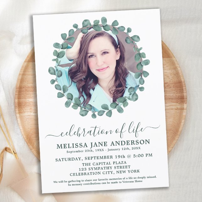 Beerdigung des Grüns Foto Feier des Lebens Einladung (Von Creator hochgeladen)