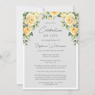 Beerdigung des Lebens 4 Foto Gelbe Rose Beerdigung Einladung