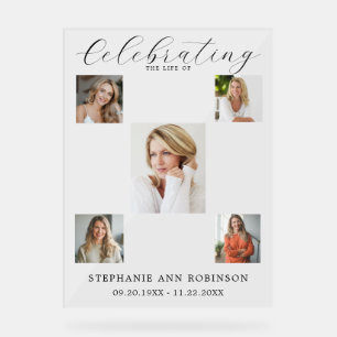 Beerdigung des Lebens 5 FotoCollage Acrylschild