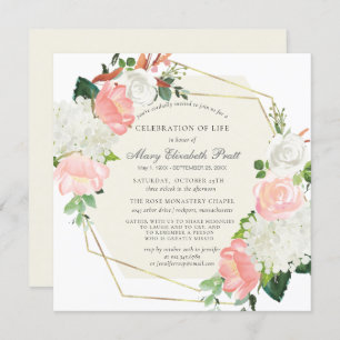 Beerdigung des Lebens Beerdigung Rosa Rosenblüte Einladung