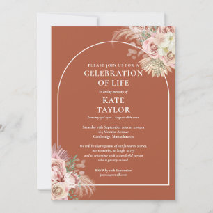 Beerdigung des Lebens Blumengras Einladung