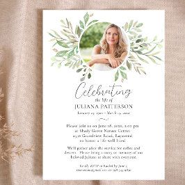 Beerdigung des Lebens Botanische Grüntöne Beerdigu Einladung