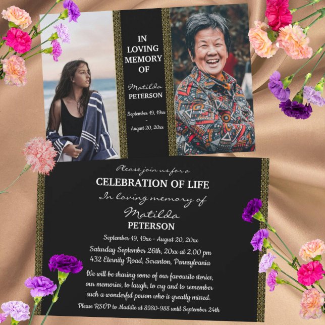 Beerdigung des Lebens damals und heute 2 Foto Beer Einladung (Von Creator hochgeladen)