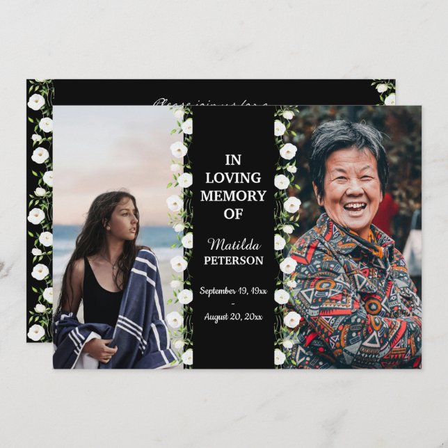 Beerdigung des Lebens damals und heute 2 Foto Beer Einladung (Vorne/Hinten)