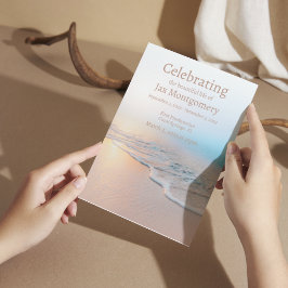 Beerdigung des Lebens durch das Ocean Beach Foto Einladung