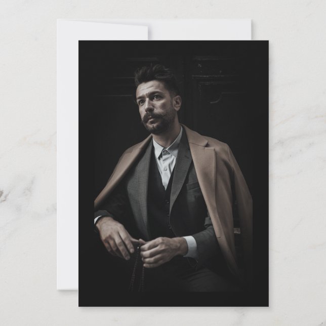 Beerdigung des Lebens durch das Schwarze Foto Einladung (Rückseite)