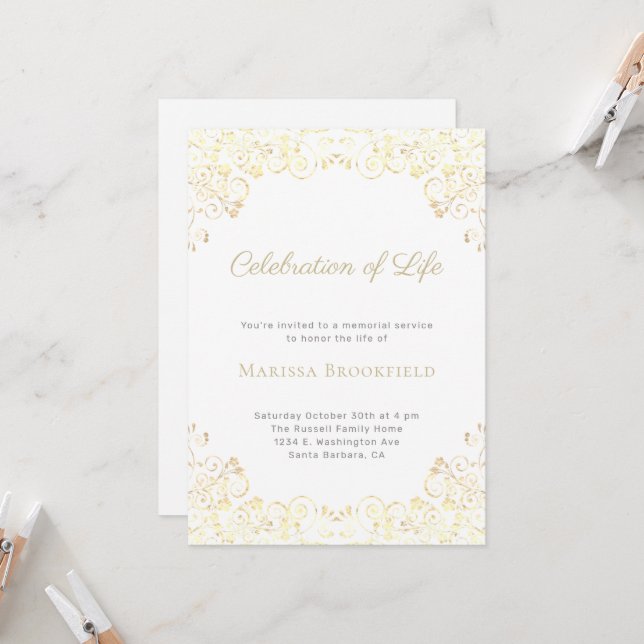 Beerdigung des Lebens Einladung (Vorderseite/Rückseite Beispiel)