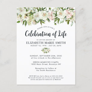 Beerdigung des Lebens Gedenkstätte der weißen Flor Postkarte