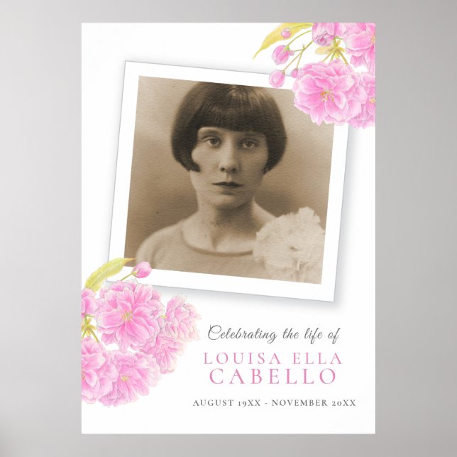 Beerdigung des Lebens rosa Blüte Foto Poster (Vorne)