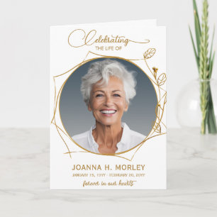 Beerdigung des Life Gold Foto Funeral Program Einladung