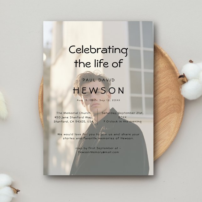 Beerdigung des "Life Overlay Foto" Gedenkstätte Einladung (Von Creator hochgeladen)