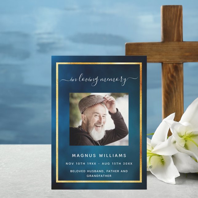 Beerdigung des Programms zum blauen Himmel Foto Einladung (Von Creator hochgeladen)