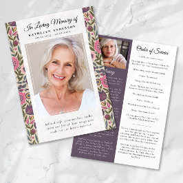 Beerdigung des Vintagen Blumenmusters Foto Einladung