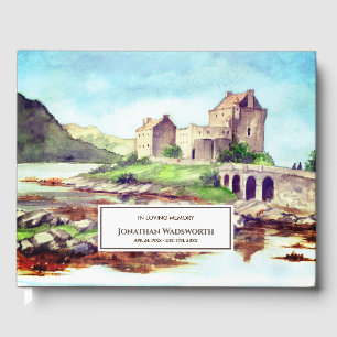 Beerdigung Eilean Donan Castle Scotland Wasserfarb Gästebuch