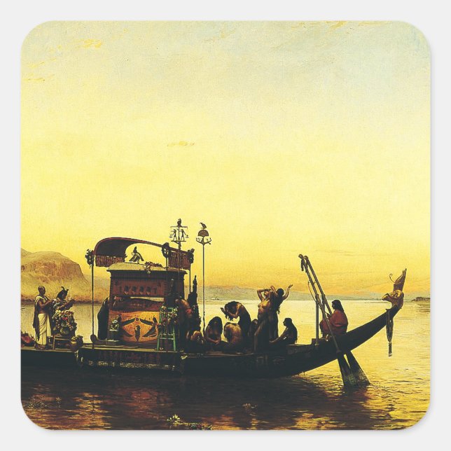 Beerdigung einer Mama am Nil durch Frederick Arthu Quadratischer Aufkleber (Vorderseite)