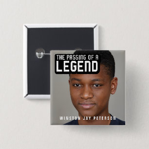 Beerdigung eines legendären modernen Text mono Button