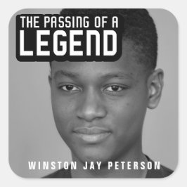 Beerdigung eines legendären modernen Text mono Quadratischer Aufkleber