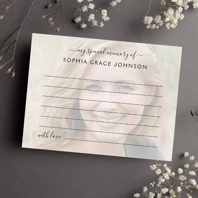 Beerdigung eines Memory-Fotos gemeinsam nutzen Postkarte (Photo Memorial Share A Memory Card)