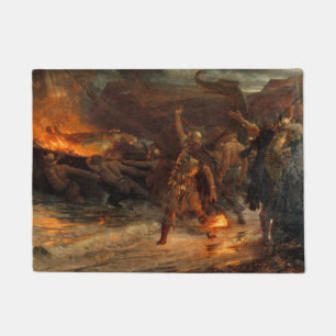 Beerdigung eines Wikens (durch Frank Dicksee) Fußmatte