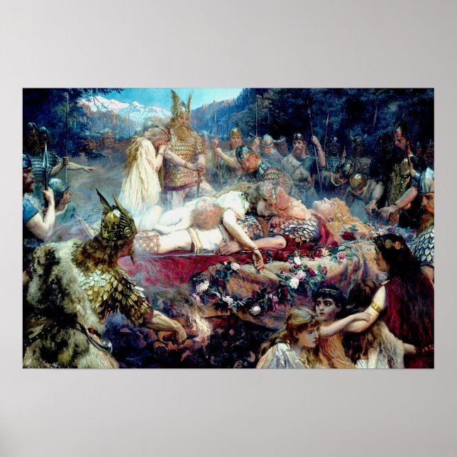 Beerdigung eines Wikinger-Kriegers Sigurd und Bryn Poster (Vorne)