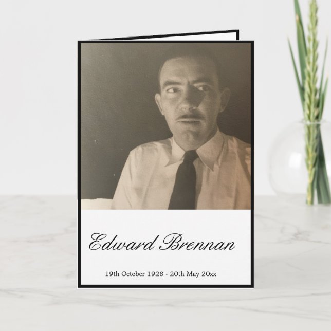 Beerdigung Einfaches Elegantes Foto Einladung (Vorderseite)