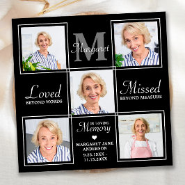 Beerdigung Elegantes Foto Collage Beileid Dankeskarte