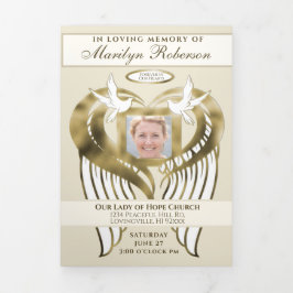 Beerdigung Foto Collage mit Dienstorden Dreifach-gefaltete Programmkarte