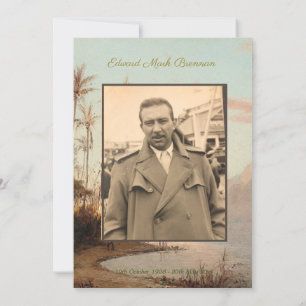 Beerdigung Foto Elegante Tropische Insel Palmen Einladung