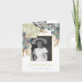 Beerdigung Foto floral Elegant Eukalyptus Foliage Einladung