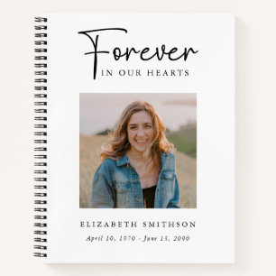 Beerdigung Foto für immer in unserem Herzgedicht G Notizbuch