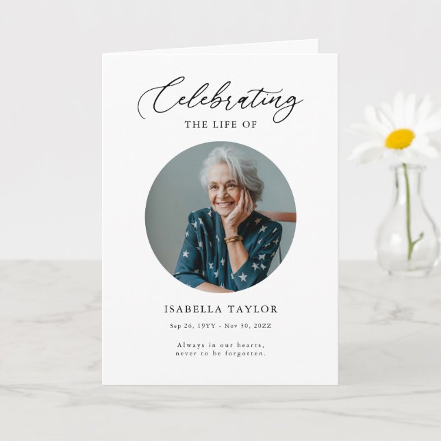 Beerdigung Foto Gedächtnisordnung des Dienstprogra Karte (Kleine Pflanze)