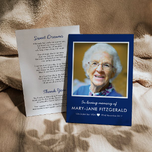 Beerdigung Foto Vielen Dank Marine in Love Memor Dankeskarte