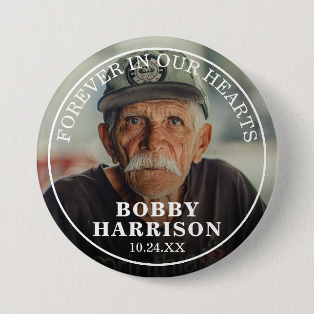 Beerdigung für immer in unseren Herzen | FOTO Button (Vorderseite)