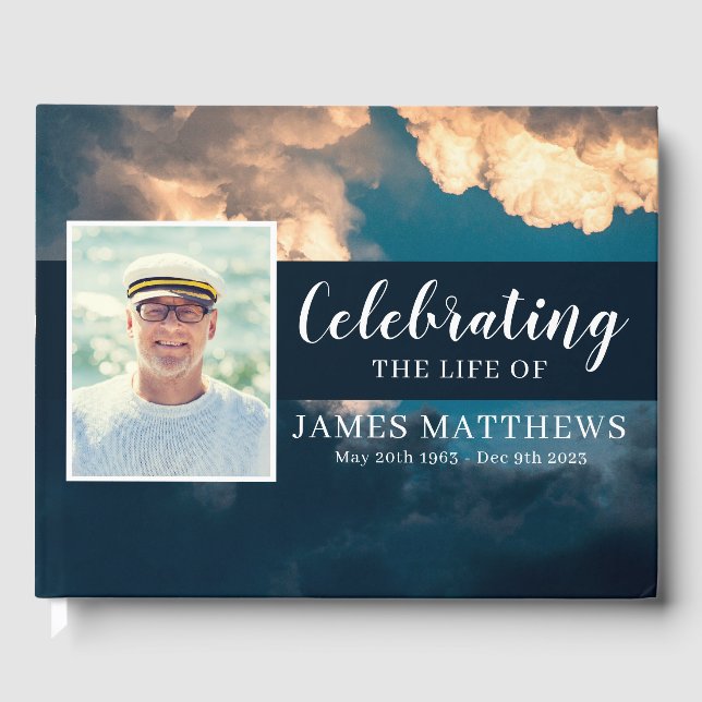 Beerdigung Gästebuch mit Atemberaubendem Blue Sky  (Vorderseite)