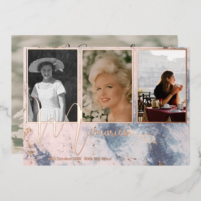 Beerdigung Gedächtnis Parco Civico-Ciani Folieneinladung (Vorderseite/Rückseite)