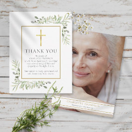 Beerdigung Gedenkgrün Christliches Foto Dankeskarte