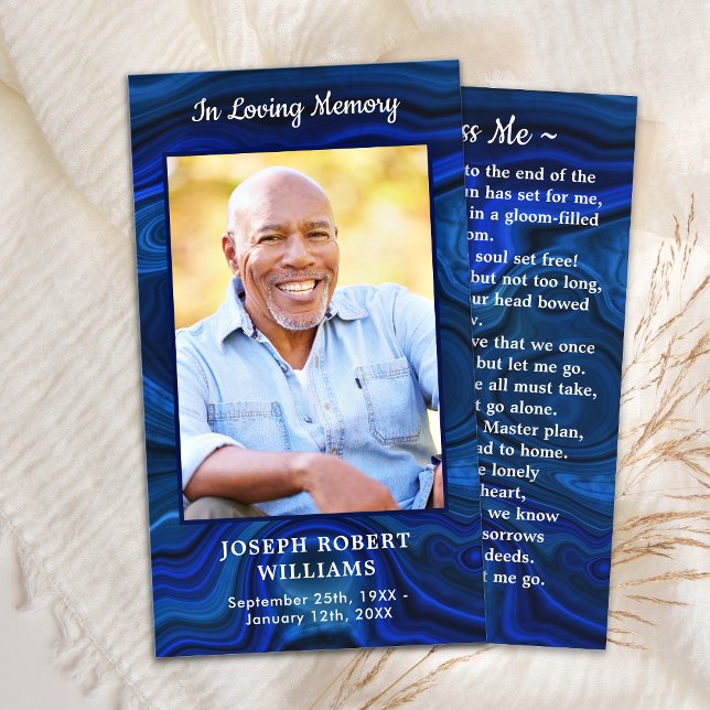 Beerdigung Gedenkkarte Blaue Marmorkarte Foto Telefonnummerkarte (Von Creator hochgeladen)