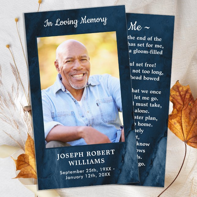 Beerdigung Gedenkkarte Blaue Marmorkarte Foto Telefonnummerkarte (Von Creator hochgeladen)