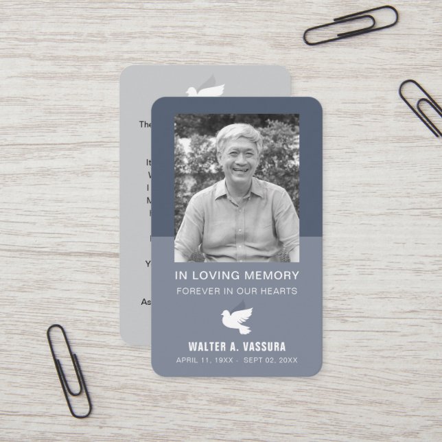 Beerdigung Gedenkstätte Gebet Doofenkarte Visitenkarte (Vorderseite/Rückseite Beispiel)