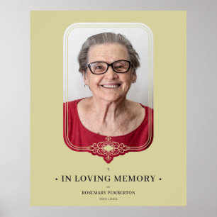 Beerdigung Goldener Effekt Ornamental Geblüht Foto Poster