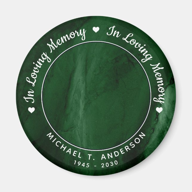 Beerdigung Grüne Marmor Liebe Gedächtnis Foto Memo Magnet (Vorne)