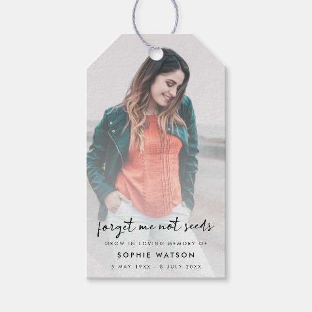 Beerdigung Gunst | Memorial Vergessen Sie mir kein Geschenkanhänger (Vorderseite)