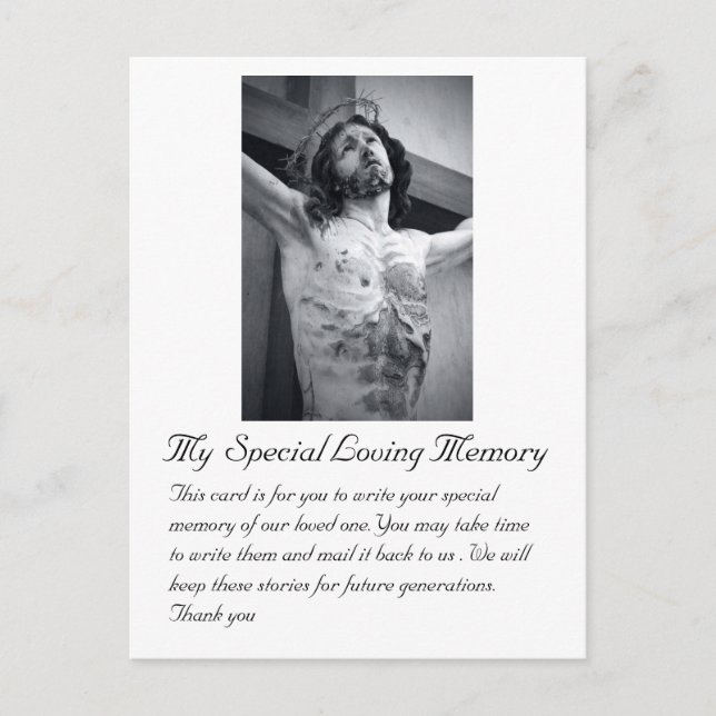 Beerdigung Hochzeit Special Memory Card Postkarte (Vorderseite)