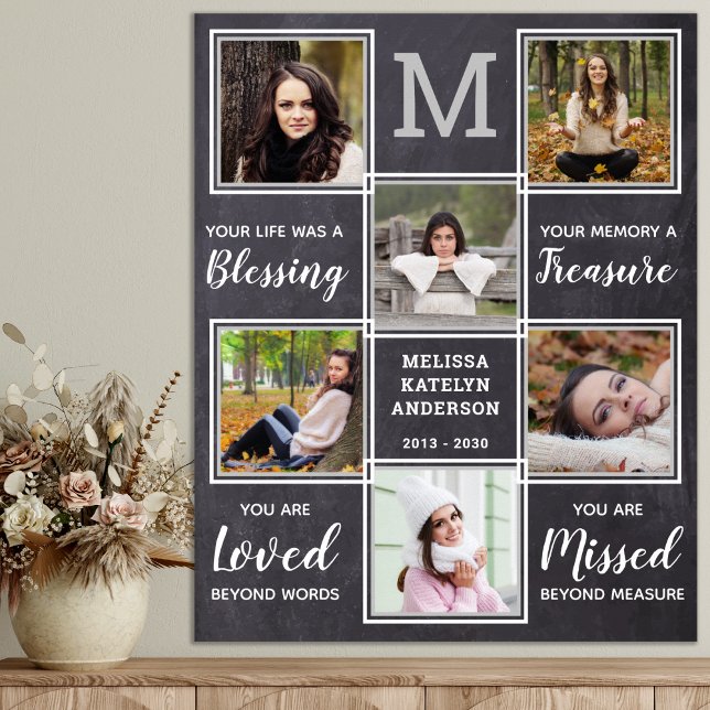 Beerdigung im Gedächtnisfoto-Collage Poster (Von Creator hochgeladen)