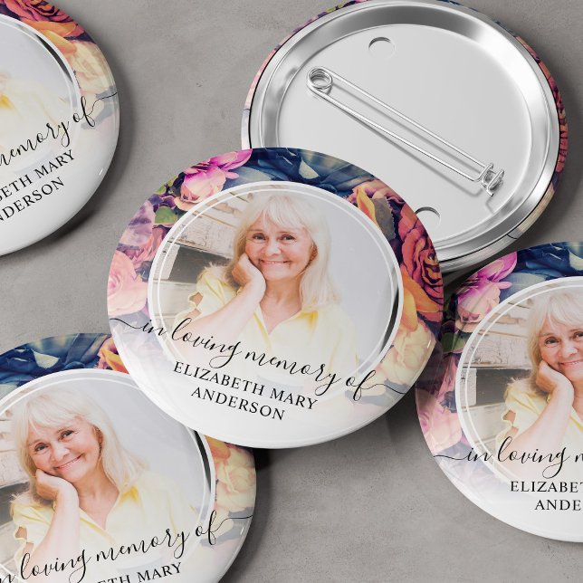 Beerdigung im liebenden Erinnerungsmoody-Foto Button (Von Creator hochgeladen)