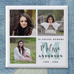 Beerdigung im Love Memory Monogram Foto Button