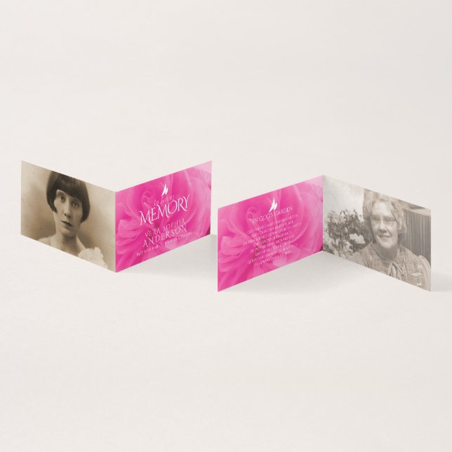 Beerdigung in der liebenden Erinnerung rosa Roseng (Innenseite und Außenseite)