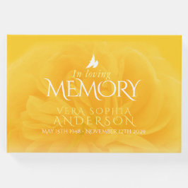 Beerdigung in gelbem Gästebuch der Rose des gelben