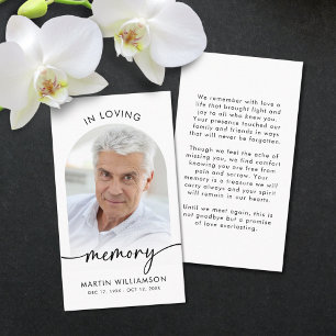 Beerdigung in Memory Foto Script-Gebetskarten Visitenkarte